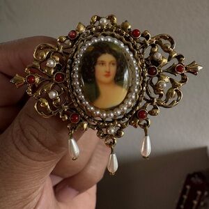 1950s Brooch ART Arthur Pepper Cameo Cabochon